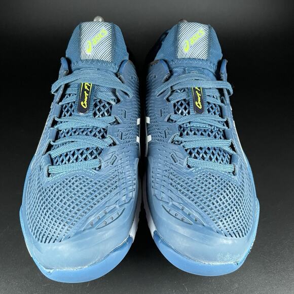 Mens 6.5 Women’s 8 Asics Court FF 3 AC Mako Novak Blue Tennis Sneakers Athletic - Picture 2 of 9
